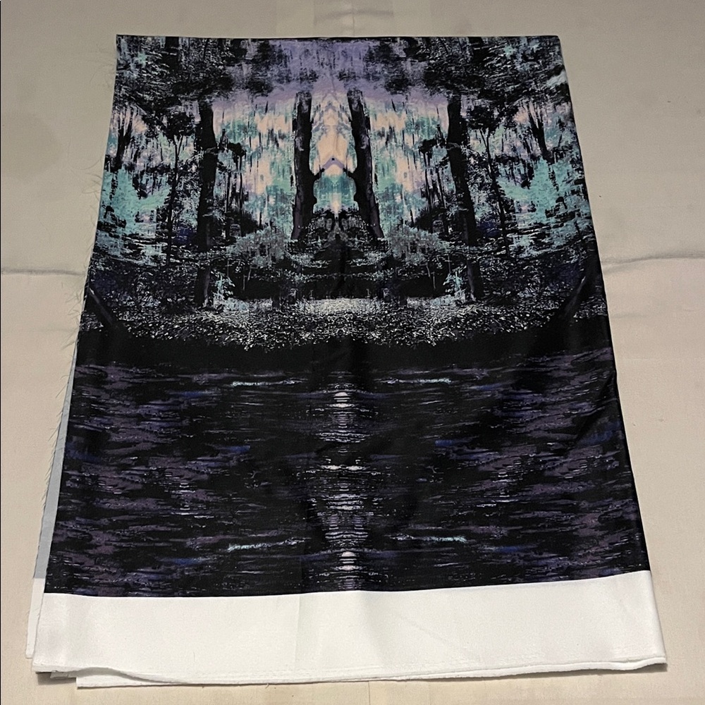 Printed Design Fabric That Resembles A Dark, Dense Forest 2 Yards L 52” W Aprox
